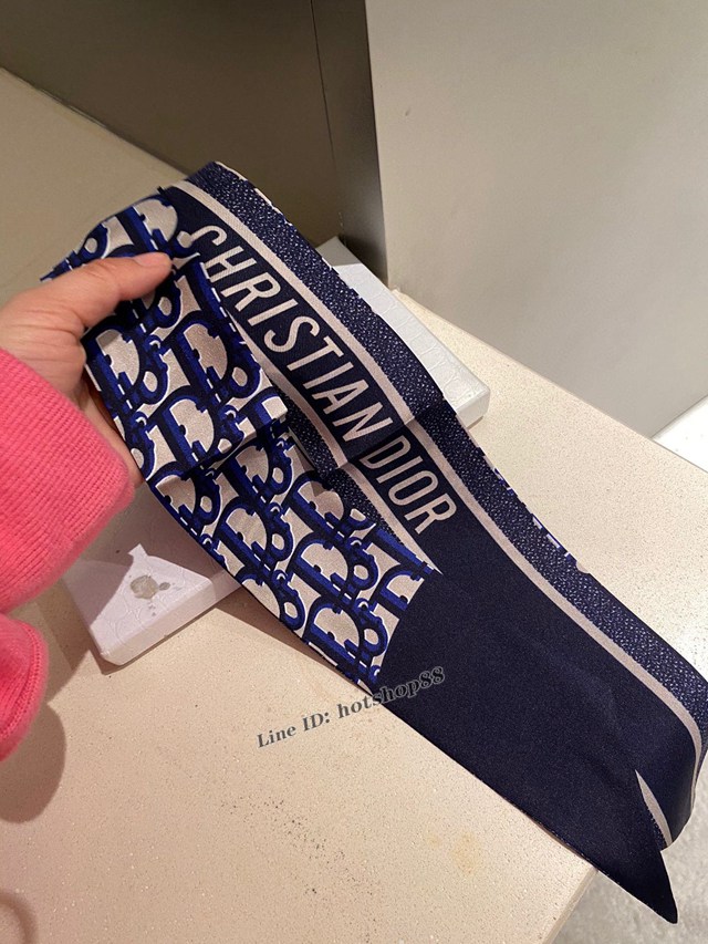 Dior專櫃新款迪奧D字母飄帶多功能發束領巾絲巾綁帶 mmyj1590